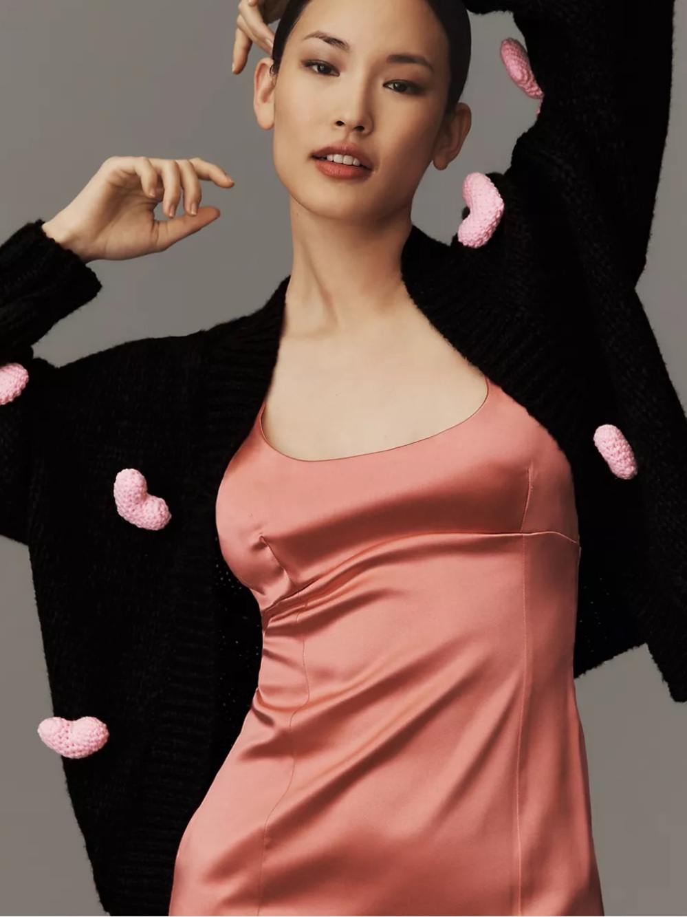 Susannah 3D Heart Cardigan Sweater by Anthropologie One Size